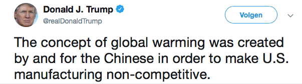 Tweet Trumo over klimaat