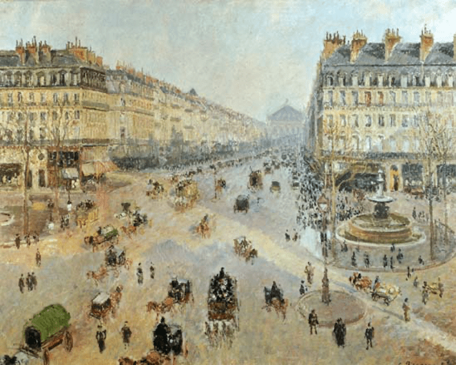 The Avenue de L'Opera, Paris - Camille Pissarro Als kunstdruk of ...